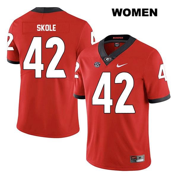 Georgia Bulldogs Women's Jake Skole #42 NCAA Legend Authentic Red Nike Stitched College Football Jersey RDA0556FM
